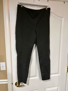 Old Navy High-Rise Dark Green Moto Ribbed Leggings for Women